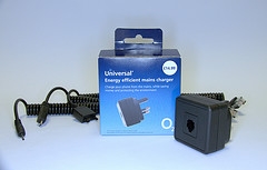 O2's energy efficient universal charger for mobile phones
