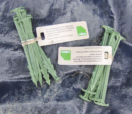 Glastonbury biodegradable tent pegs from Millets