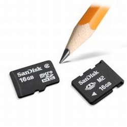 SanDisk 16GB microSDHC & M2 memory cards